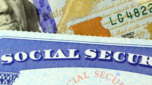 Social Security card and money